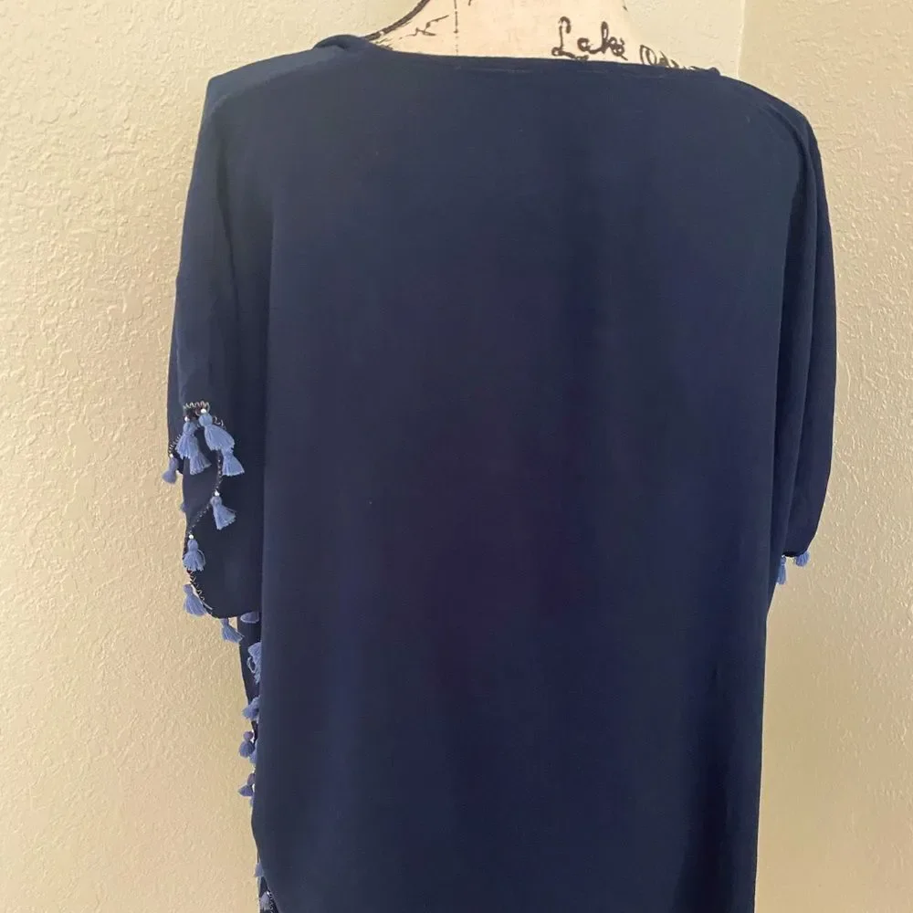 Seafolly Kaftan Tassel Trim Cover Up Dress